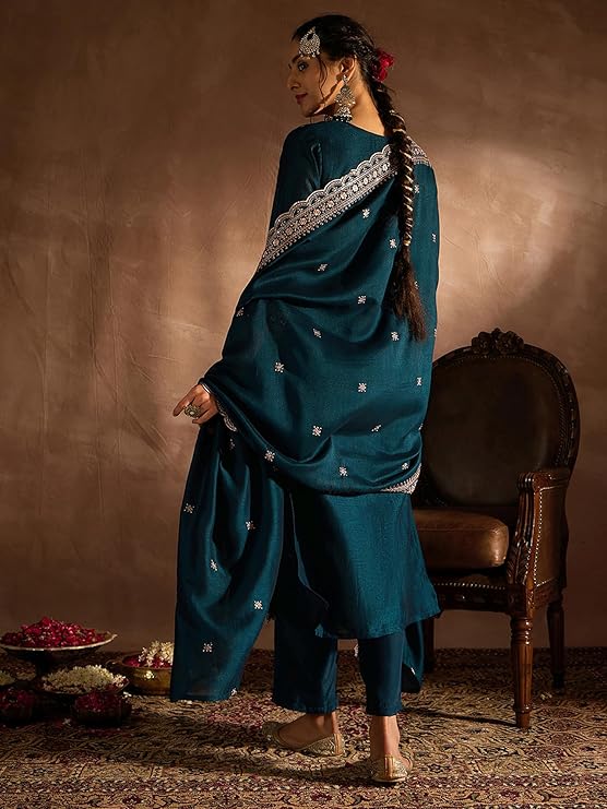 Kurta Pant Set for Women - INDO ERA Embroidered Set